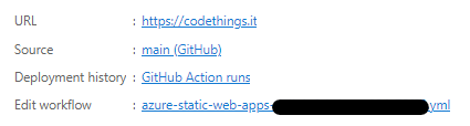 Azure Static Web App creation user interface